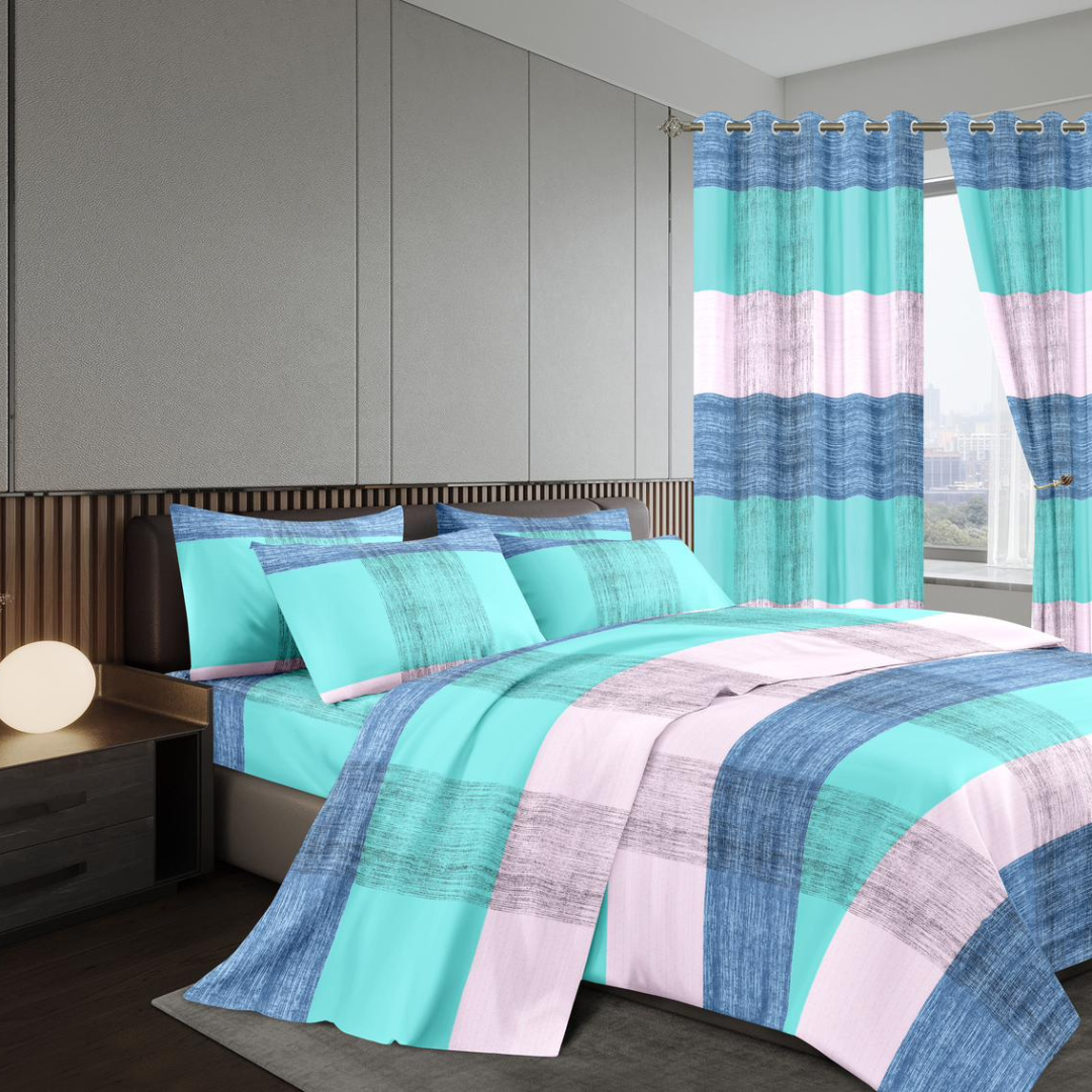 7pcs Curtain Duvet Set(01)