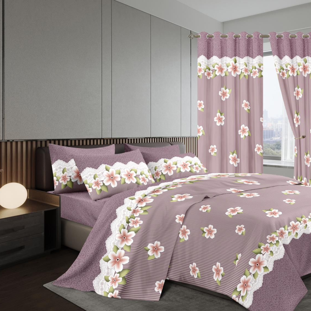 7pcs Curtain Duvet Set(08)
